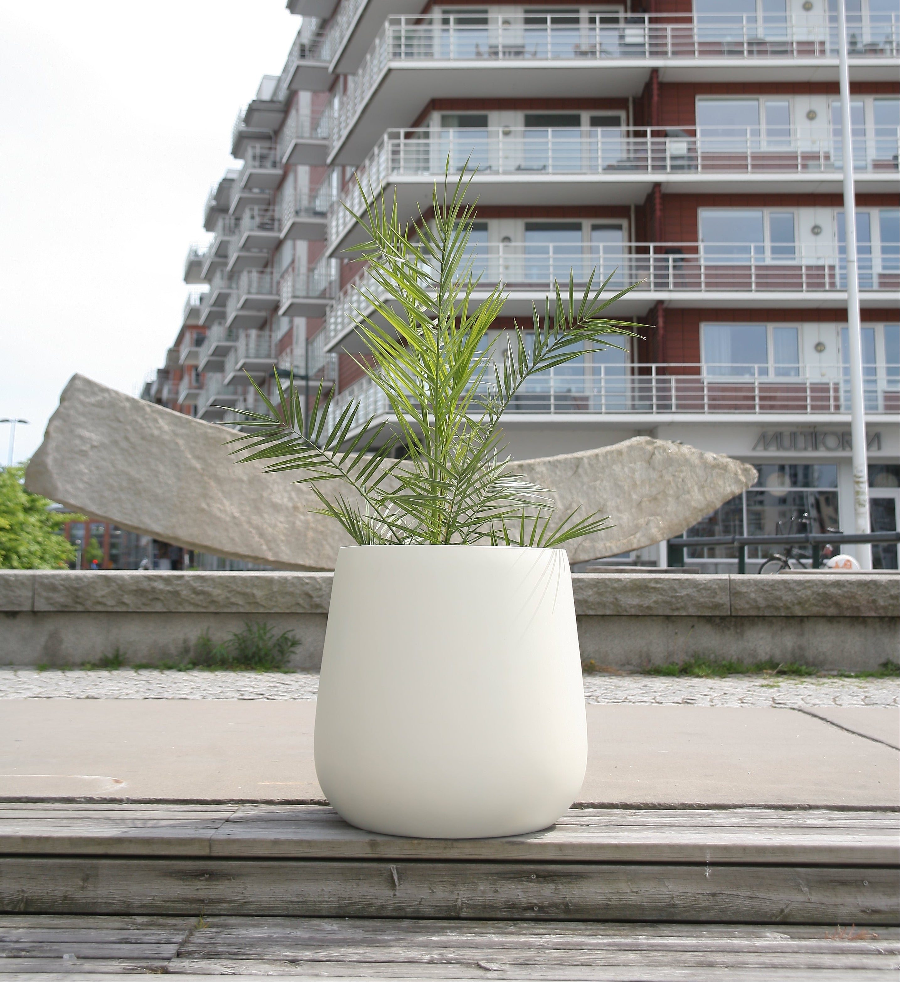 Planter on the patio of a business